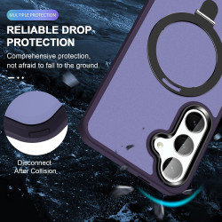 For Samsung Galaxy S24+ 5G MagSafe Holder Skin-feel PC Hybrid TPU Phone Case(Dark Purple)