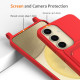 For Samsung Galaxy S24+ 5G Integrated Card Bag Solid Color Liquid Silicone Phone Case with Lanyard(Red)
