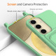For Samsung Galaxy S24+ 5G Integrated Card Bag Solid Color Liquid Silicone Phone Case with Lanyard(Green)