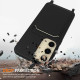 For Samsung Galaxy S24+ 5G Integrated Card Bag Solid Color Liquid Silicone Phone Case with Lanyard(Black)