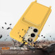 For Samsung Galaxy S24+ 5G Integrated Card Bag Solid Color Liquid Silicone Phone Case with Lanyard(Yellow)
