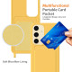 For Samsung Galaxy S24+ 5G Integrated Card Bag Solid Color Liquid Silicone Phone Case with Lanyard(Yellow)