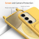For Samsung Galaxy S24+ 5G Integrated Card Bag Solid Color Liquid Silicone Phone Case with Lanyard(Yellow)