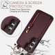 For Samsung Galaxy S24+ 5G Litchi Texture Zipper Double Buckle Card Bag Phone Case(Maroon Red)