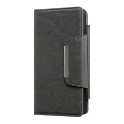 For Samsung Galaxy S24+ 5G Multifunctional 7-Card Wallet Leather Phone Case(Grey)