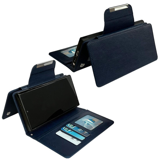 For Samsung Galaxy S24+ 5G Multifunctional 7-Card Wallet Leather Phone Case(Royal Blue)