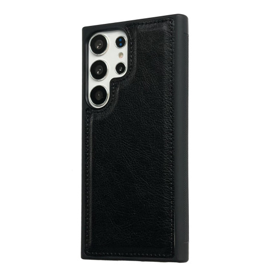 For Samsung Galaxy S24+ 5G Cowhide Texture Back Cover Phone Case(Black)
