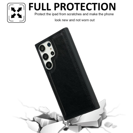 For Samsung Galaxy S24+ 5G Cowhide Texture Back Cover Phone Case(Black)