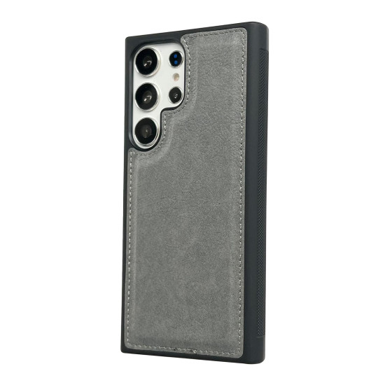 For Samsung Galaxy S24+ 5G Cowhide Texture Back Cover Phone Case(Grey)