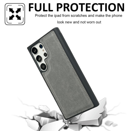 For Samsung Galaxy S24+ 5G Cowhide Texture Back Cover Phone Case(Grey)