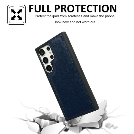 For Samsung Galaxy S24+ 5G Cowhide Texture Back Cover Phone Case(Royal Blue)