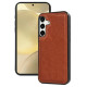 For Samsung Galaxy S24+ 5G Cowhide Texture Back Cover Phone Case(Brown)
