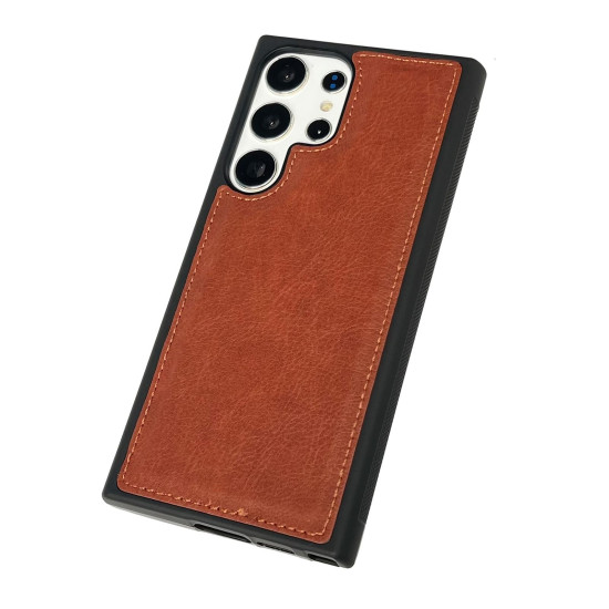 For Samsung Galaxy S24+ 5G Cowhide Texture Back Cover Phone Case(Brown)