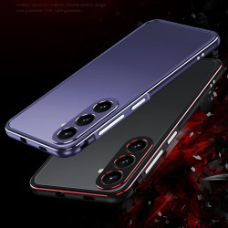 For Samsung Galaxy S24+ 5G Aurora Series Lens Protector + Metal Frame Phone Case(Black Red)