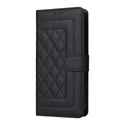 For Samsung Galaxy S23 5G Diamond Lattice Leather Flip Phone Case(Black)