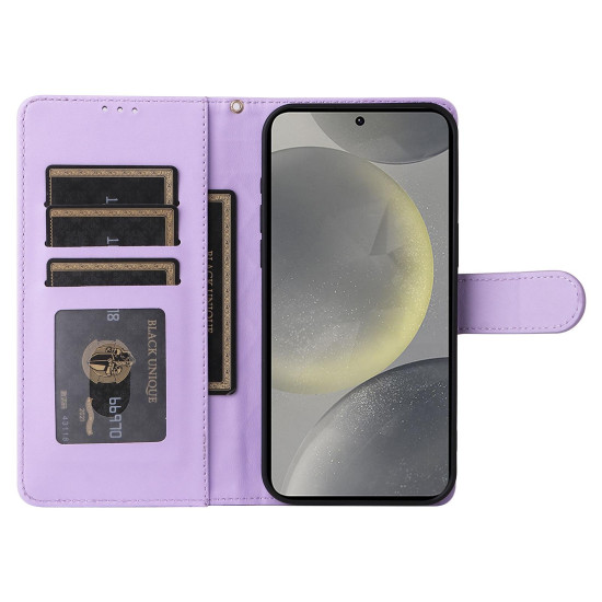 For Samsung Galaxy S24+ 5G Diamond Lattice Leather Flip Phone Case(Light Purple)