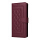 For Samsung Galaxy S24+ 5G Diamond Lattice Leather Flip Phone Case(Wine Red)