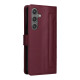 For Samsung Galaxy S24+ 5G Diamond Lattice Leather Flip Phone Case(Wine Red)