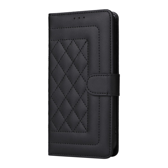 For Samsung Galaxy S24+ 5G Diamond Lattice Leather Flip Phone Case(Black)