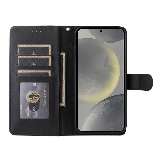 For Samsung Galaxy S24+ 5G Diamond Lattice Leather Flip Phone Case(Black)