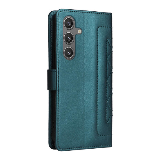 For Samsung Galaxy S24+ 5G Diamond Lattice Leather Flip Phone Case(Green)