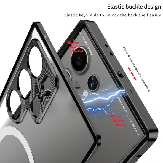 For Samsung Galaxy S24+ 5G Snap Buckle Metal Frame Frosted MagSafe Phone Case(Silver)