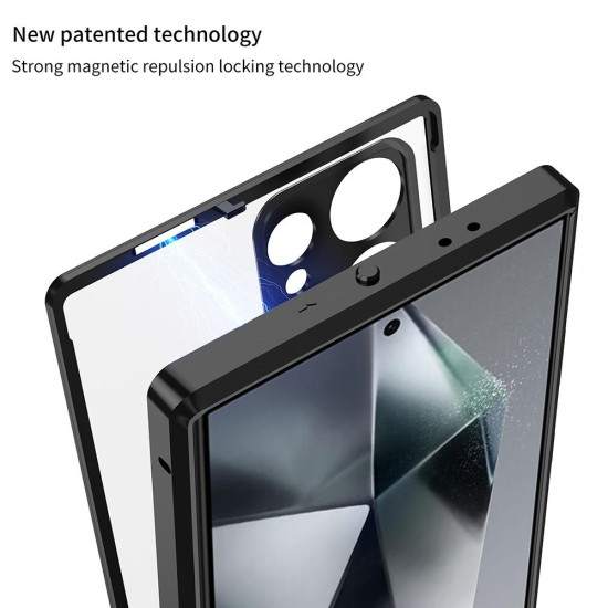 For Samsung Galaxy S24+ 5G Snap Buckle Metal Frame Frosted MagSafe Phone Case(Silver)