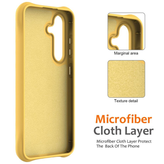 For Samsung Galaxy S24+ 5G Wave Texture MagSafe Magnetic Liquid Silicone Phone Case(Yellow)