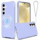 For Samsung Galaxy S24+ 5G Wave Texture MagSafe Magnetic Liquid Silicone Phone Case(Purple)
