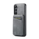 For Samsung Galaxy S24+ 5G Fierre Shann Cowhide Vertical Flip Magnetic Card Holder Phone Case(Grey)