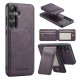 For Samsung Galaxy S24+ 5G Fierre Shann Cowhide Vertical Flip Magnetic Card Holder Phone Case(Purple)