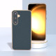 For Samsung Galaxy S24+ 5G Nano Plating Genuine Leather Wave Series Phone Case(Green)