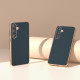 For Samsung Galaxy S24+ 5G Nano Plating Genuine Leather Wave Series Phone Case(Green)