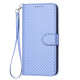 For Samsung Galaxy S24+ 5G YX0070 Carbon Fiber Buckle Leather Phone Case with Lanyard(Light Purple)