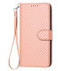 For Samsung Galaxy S24+ 5G YX0070 Carbon Fiber Buckle Leather Phone Case with Lanyard(Pink)