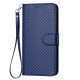 For Samsung Galaxy S23+ 5G YX0070 Carbon Fiber Buckle Leather Phone Case with Lanyard(Royal Blue)