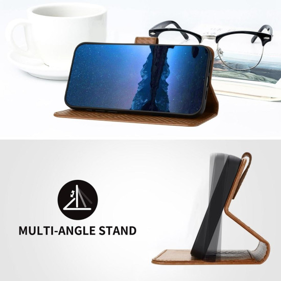 For Samsung Galaxy S23+ 5G YX0070 Carbon Fiber Buckle Leather Phone Case with Lanyard(Coffee)