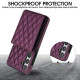 For Samsung Galaxy S24+ 5G YM015 Crossbody Rhombic Card Bag RFID Phone Case(Dark Purple)