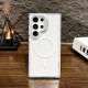 For Samsung Galaxy S24+ 5G J2 High Transparent MagSafe Magnetic Frame Holder Phone Case(White)