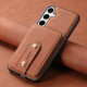 For Samsung Galaxy S24+ 5G Denior D14 NK Retro Pattern MagSafe Magnetic Card Holder Leather Phone Case(Brown)
