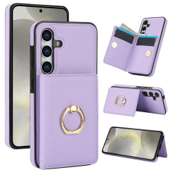 For Samsung Galaxy S24+ 5G RFID Anti-theft Card Ring Holder Phone Case(Purple)
