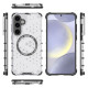 For Samsung Galaxy S24+ 5G Honeycomb Magnetic Ring Shockproof Phone Case(White)