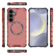 For Samsung Galaxy S24+ 5G Honeycomb Magnetic Ring Shockproof Phone Case(Red)