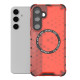 For Samsung Galaxy S24+ 5G Honeycomb Magnetic Ring Shockproof Phone Case(Red)