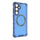 For Samsung Galaxy S24+ 5G Honeycomb Magnetic Ring Shockproof Phone Case(Blue)