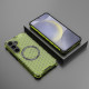 For Samsung Galaxy S24+ 5G Honeycomb Magnetic Ring Shockproof Phone Case(Green)