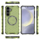 For Samsung Galaxy S24+ 5G Honeycomb Magnetic Ring Shockproof Phone Case(Green)