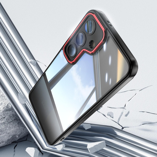 For Samsung Galaxy S24+ 5G Acrylic Hybrid TPU Armor Shockproof Phone Case(Black Red)