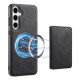 For Samsung Galaxy S24+ 5G Denior D13 Retro Texture Leather MagSafe Card Bag Phone Case(Black)