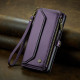 For Samsung Galaxy S24+ 5G CaseMe C36 Card Slots Zipper Wallet RFID Anti-theft Leather Phone Case(Purple)